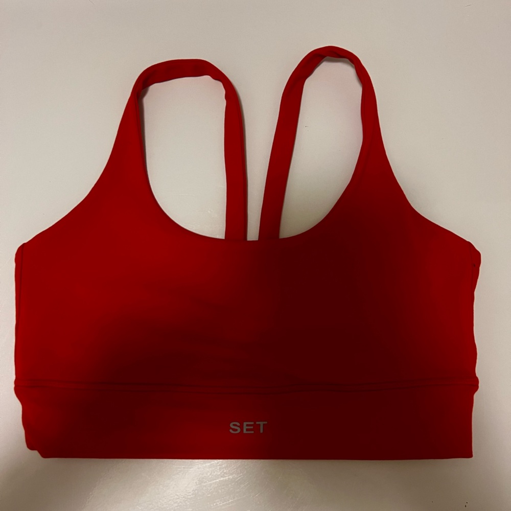 SET ACTIVE CHERRY RED SPORTS BRA